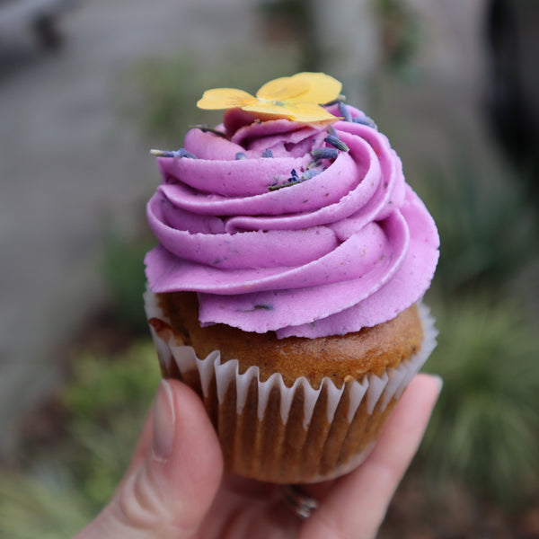 Vegan Lavender Fog Cupcake